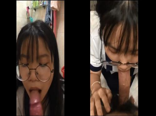 El estudiante de 4 ojos hizo un gran Bj.